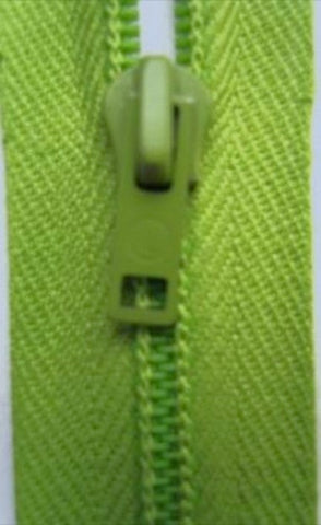 Z3405 56cm Lime Green Nylon No.3 Closed End Zip, Cotton Fabric