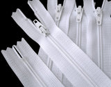 Z3807 YKK 10cm White Nylon No.3 Closed End Zip