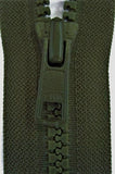 Z3920 YKK 41cm Army Green Chunky Plastic Teeth No.6 Open End Zip