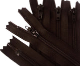 Z4178 YKK 10cm Dark Brown Nylon No.3 Closed End Zip