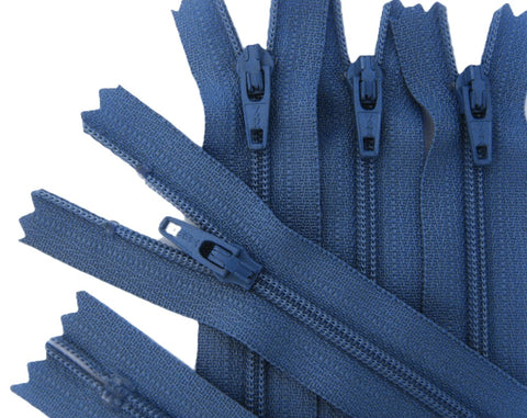 Z4439 YKK 30cm Deep Dusky Blue Nylon No.3 Closed End Zip