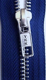 Z4768 YKK 25cm Royal Blue Silver Metal Teeth No.5 Open End Zip