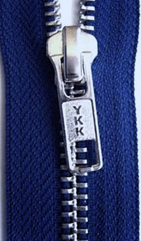 Z4768 YKK 25cm Royal Blue Silver Metal Teeth No.5 Open End Zip