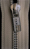 Z4773 YKK 25cm Pale Beige-Silver Metal Teeth No.5 Open End Zip