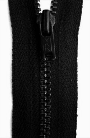 Z4886 18cm YKK Black-Metal Teeth-Cotton Fabric No.3 Closed End Zip 