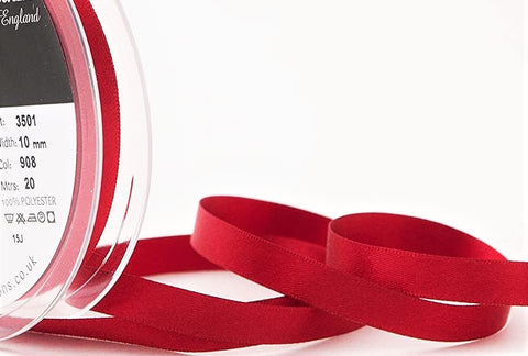 R3110 10mm Scarlet Berry Double Face Satin Ribbon by Berisfords