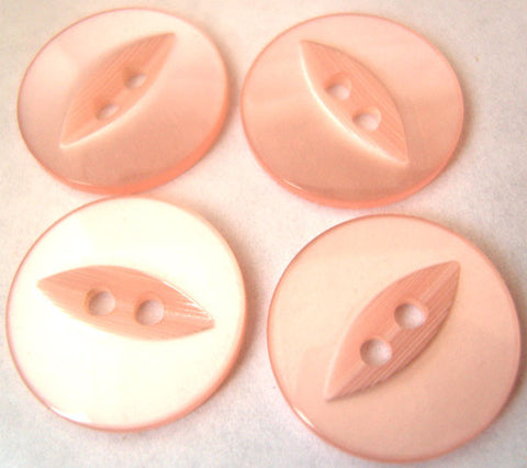 B6504 19mm Pale Baby Pink 2 Hole Polyester Fish Eye Button - Ribbonmoon