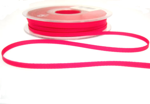 R9018 3mm Cerise Pink Polyester Grosgrain Ribbon