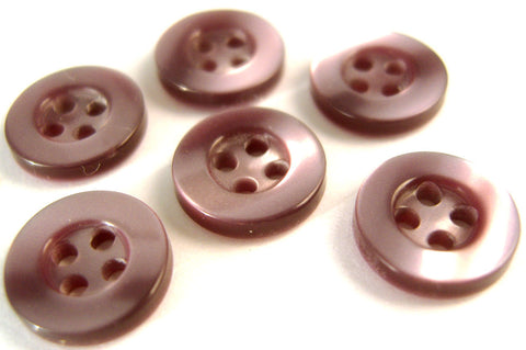 B7185 11mm Mauve Purple Pearlised Polyester 4 Hole Button