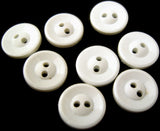 B0321 14mm White 2 Hole Button - Ribbonmoon