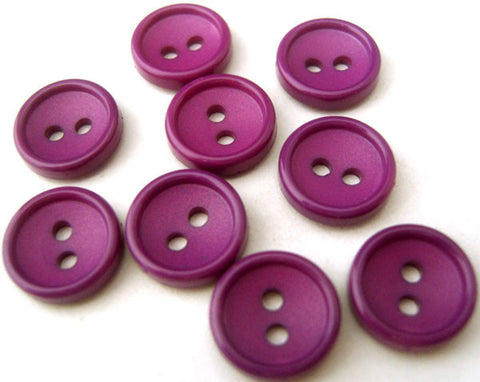 B0469 11mm Bright Purple Matt Centre 2 Hole Button - Ribbonmoon