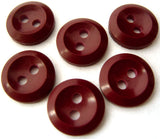 B12894 11mm Burgundy Glossy 2 Hole Button