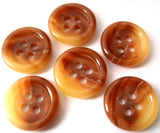 B0695 15mm Rust Brown and Honey Matt Centre 4 Hole Button - Ribbonmoon