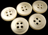 B0880 15mm Bridal White Pearlised Polyester 4 Hole Button - Ribbonmoon