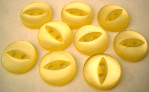 B1049 11mm Lemon 2 Hole Polyester Fish Eye Button - Ribbonmoon