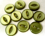 B1089 11mm Leaf Green 2 Hole Polyester Fish Eye Button - Ribbonmoon