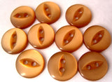 B1201 11mm Dull Orange Brown 2 Hole Polyester Fish Eye Button - Ribbonmoon