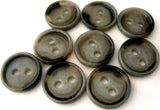 B1223 12mm Greys and Black Glossy 2 Hole Button - Ribbonmoon