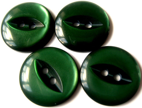 B16984 16mm Hunter Green Polyester Fish Eye 2 Hole Button - Ribbonmoon