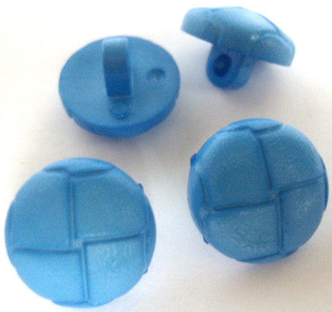 B12804 15mm Blue Leather Effect "Football" Shank Button - Ribbonmoon