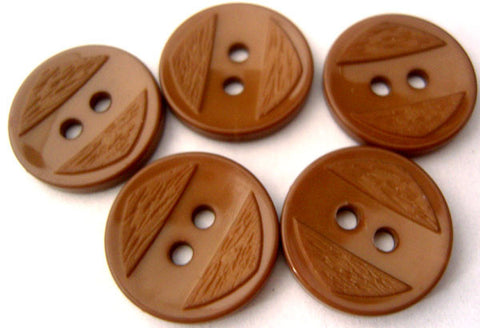 B1297 16mm Fawn Brown Glossy 2 Hole Button with a Matt Design - Ribbonmoon