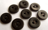 B13013 11mm Black Soft Gloss 2 Hole Button - Ribbonmoon