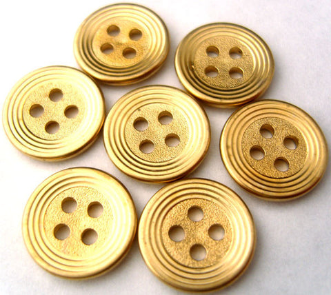 B1341 14mm Light Gold Gilded Poly Matt Centre 4 Hole Button - Ribbonmoon