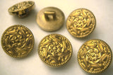 B1390 15mm Gilded Dull Gold Poly Textured Shank Button