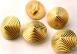 B1393 15mm Gilded Pale Gold Poly Button, Rising to a Centre Point - Ribbonmoon