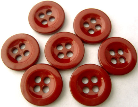 B1420 14mm Deep Rust High Gloss 4 Hole Button - Ribbonmoon