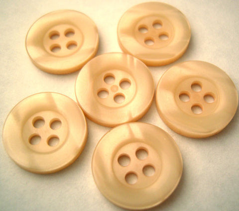 B1424 15mm Tonal Creamy Peach Pearlised Surface 4 Hole Button - Ribbonmoon