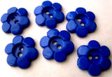 B14603 15mm Royal Blue Glossy 2 Hole Daisy Button - Ribbonmoon