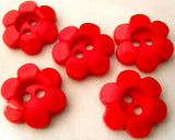 B14606 18mm Red Glossy 2 Hole Daisy Button