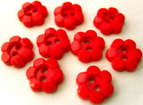 B14607 11mm Red Glossy 2 Hole Daisy Button - Ribbonmoon