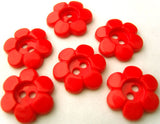 B14613 15mm Orange Red Glossy 2 Hole Daisy Button - Ribbonmoon