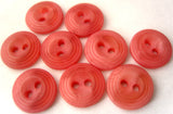 B1467 12mm Tonal Rose Pink Matt Ringed Rim 2 Hole Button - Ribbonmoon