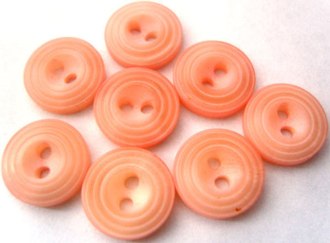 B1468 12mm Tonal Vieux Rose Matt Ringed Rim 2 Hole Button - Ribbonmoon