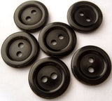 B1478 15mm High Gloss Black 2 Hole Button - Ribbonmoon