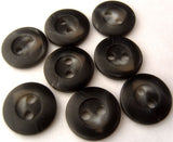 B1483 12mm Black and Natural Grey Soft Sheen 2 Hole Button - Ribbonmoon