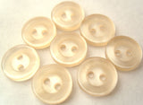 B1496 11mm Cream Tinted Pearlised and Translucent 2 Hole Button - Ribbonmoon