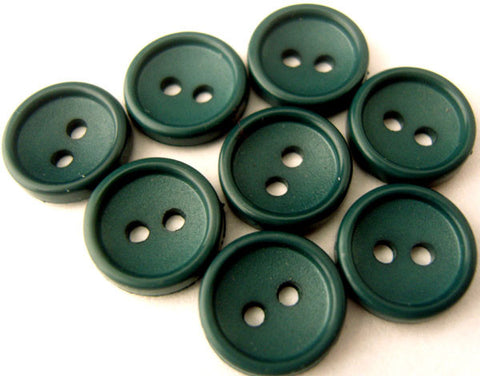 B1499 11mm Deep Teal Matt Centre 2 Hole Button - Ribbonmoon