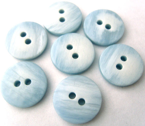 B15007 15mm Frosted Blue 2 Hole Button with Shimmery Elements - Ribbonmoon