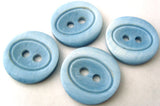 B15008 18mm Frosted Blue Glossy Oval Centre 2 Hole Button - Ribbonmoon