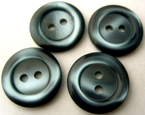 B15012 18mm Dusky Yale Blue Tonal Polyester 2 Hole Button - Ribbonmoon