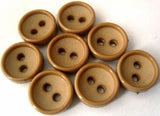 B1504 11mm Deep Camel Matt Centre 2 Hole Button - Ribbonmoon