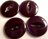 B15288 19mm Deep Cadbury Purple 2 Hole Polyester Fish Eye Button - Ribbonmoon