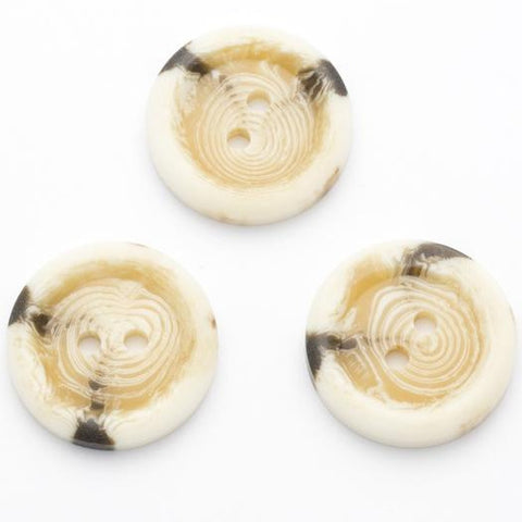 B15326 19mm Creamy Aaran Bone Sheen 2 Hole Button