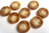 B15334 11mm Aaran Cream and Brown Matt 2 Hole Button - Ribbonmoon