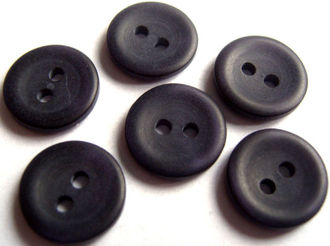 B15706 12mm Deepest Purple (almost black) Bone Sheen 2 Hole Button - Ribbonmoon