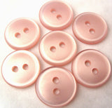 B1594 14mm Helio Pink Pearlised Polyester 2 Hole Button - Ribbonmoon